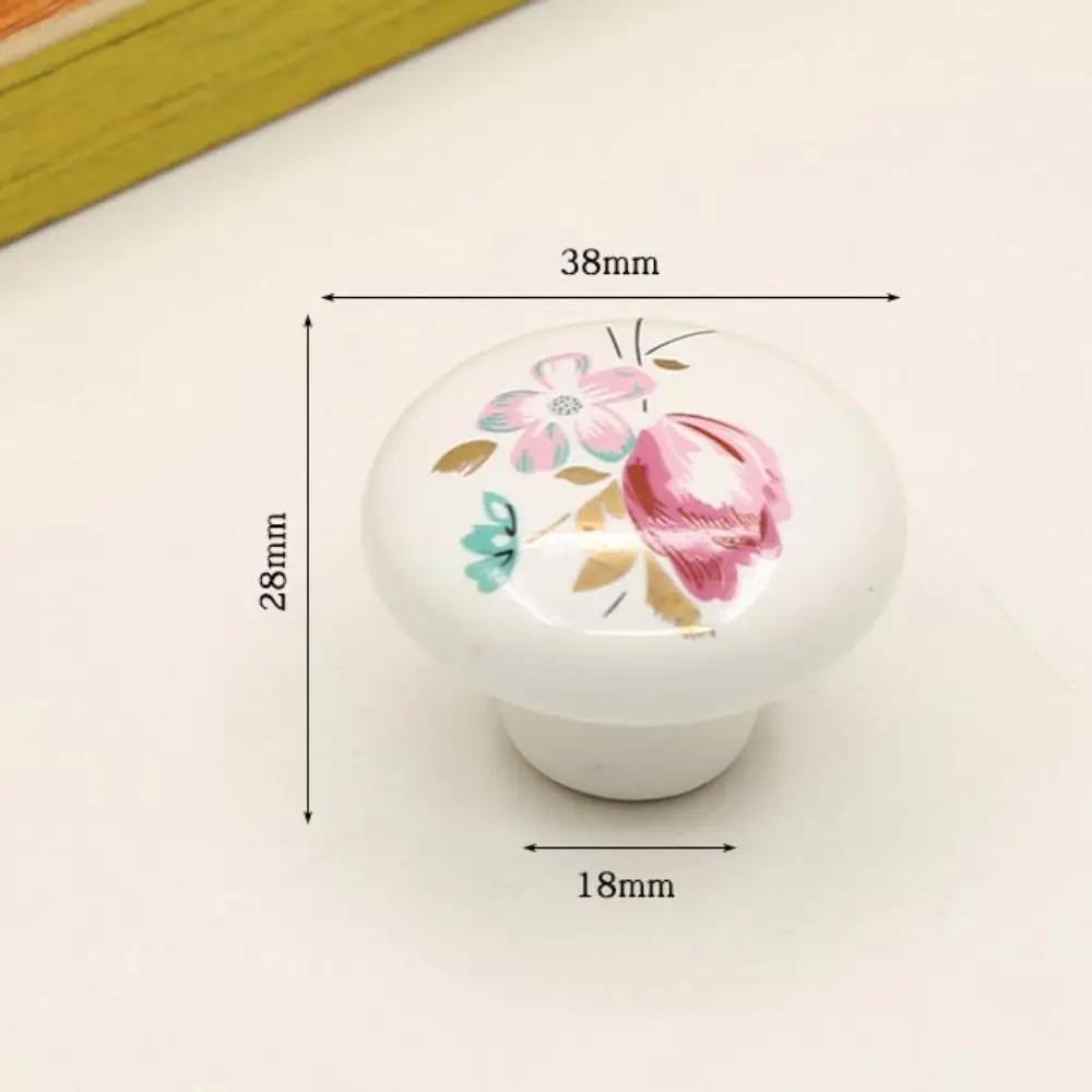 Retro Single Hole Ceramic Cabinet Knob Round European Style Door Pull Handles Vintage Drawer Knobs Kitchen