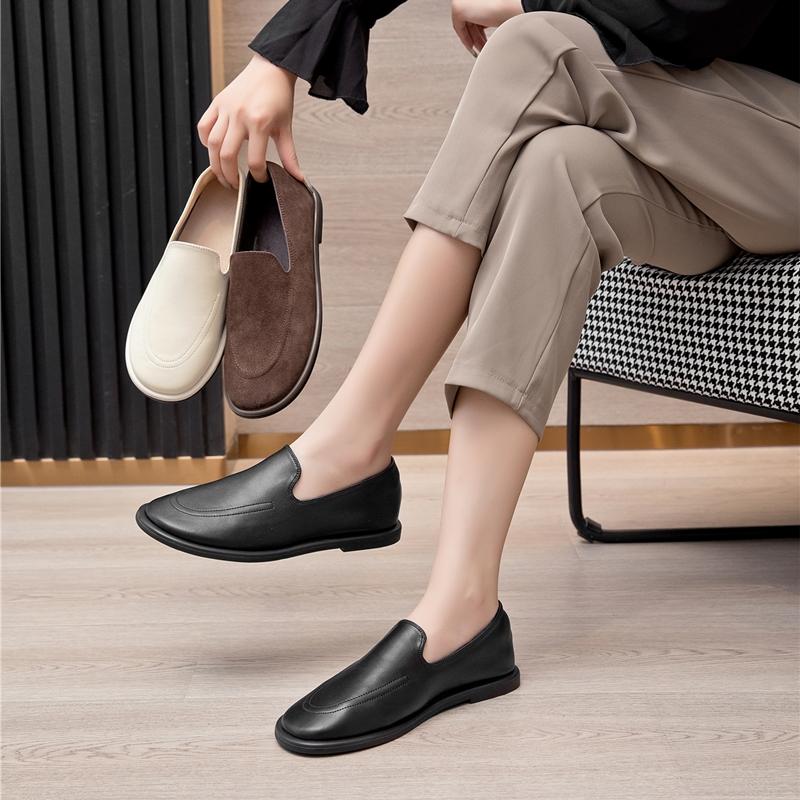 Fashion AIYUQI Loafers Women 2025 New Spring Round Toe One Foot Slip-on Shoes Women Soft Flats Shoes Women