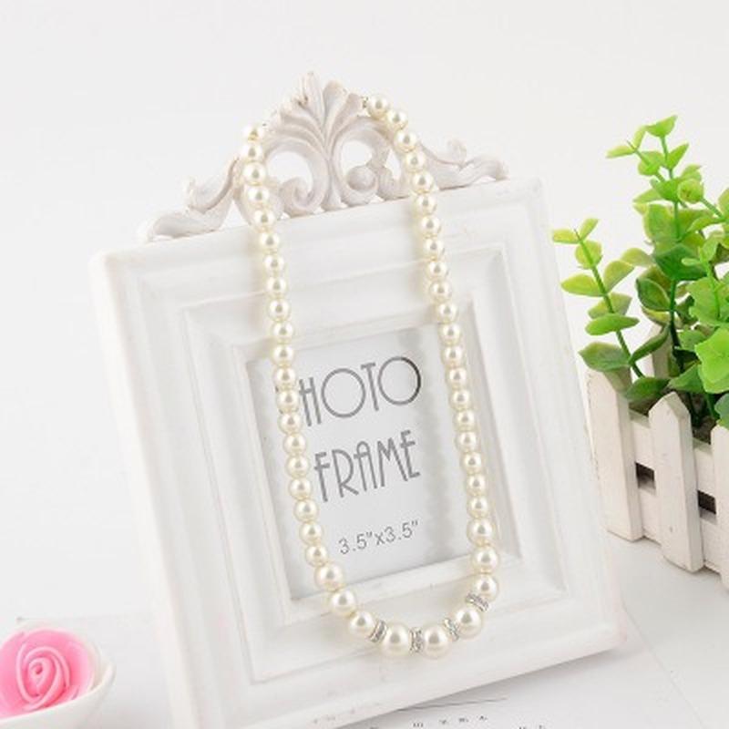 3 Pieces Pearl Necklace Earrings Bracelet Color:Silver  Sets Suit Bridal Temperament The First Act Accessory