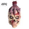Horror Ghost Headgear Scary Halloween Zombie Head Masque, Creepy Latex Hood Masque Realistic Texture with Severed Hand, Party Cosplay Costume