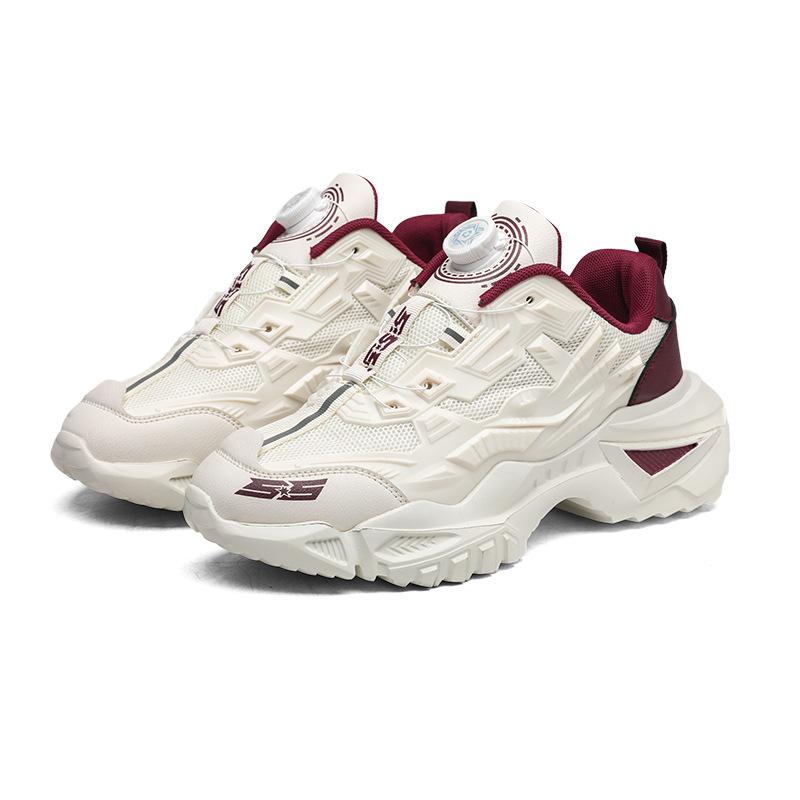 

Men s shoes summer new rotating mecha youth casual heightening button sports shoes platform sports dad shoes 45