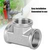 304 Stainless Steel Tee Threaded Pipe Connector for Industrial Pipe Shelf Household Tool