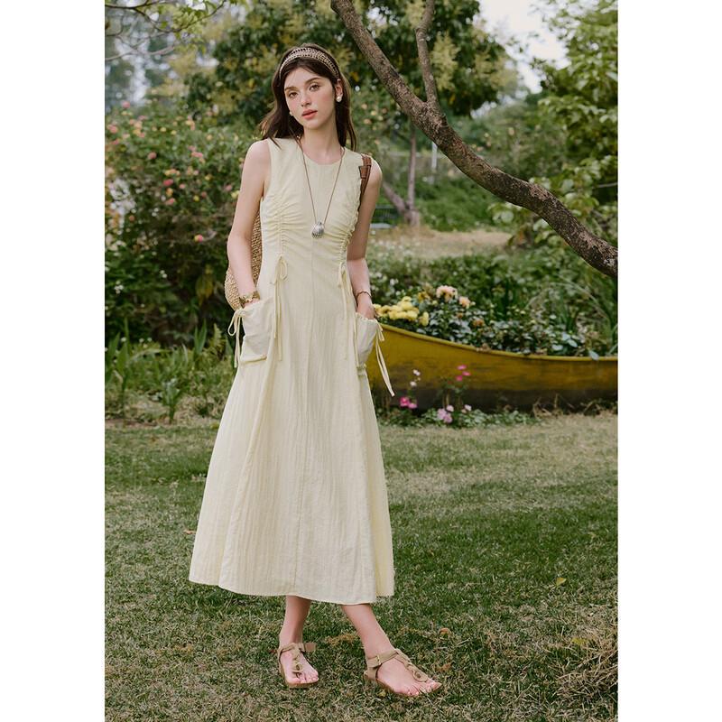 Mishow Women's Drawstring Sleeveless Maxi Dress