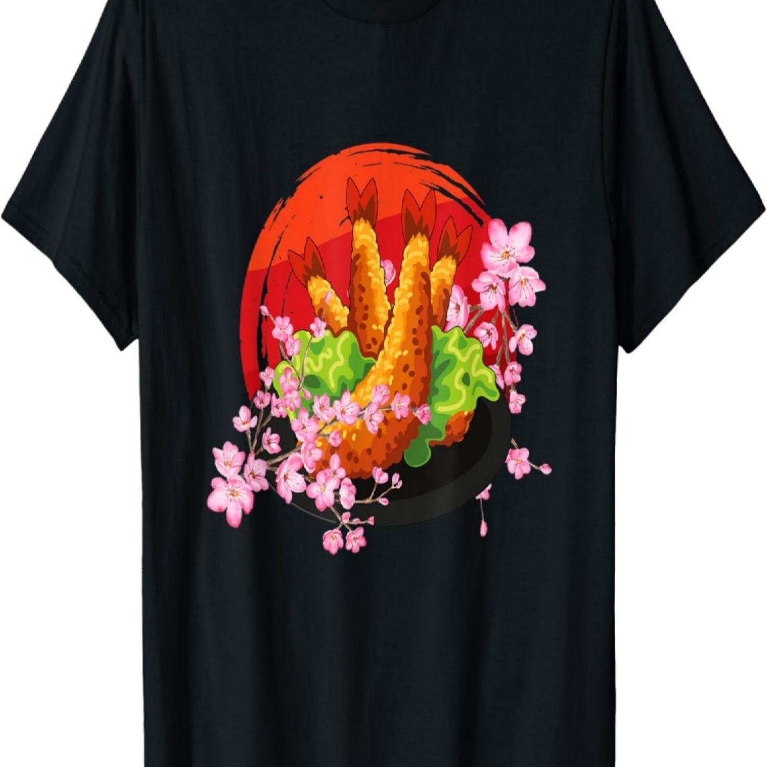 Japan Zen Circle Cherry Blossom Tempura T-Shirt S