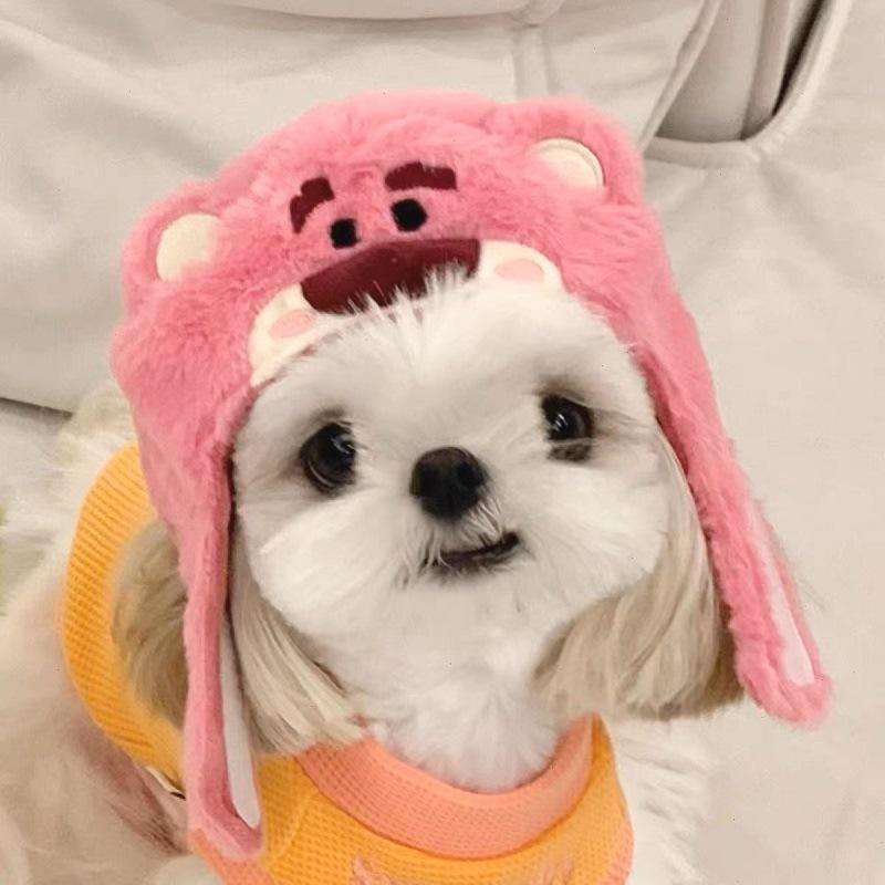 Pet Hat Decoration Headgear Plush Drag Puppy Dog Cat Cuter Than Bear Photo Headgear Funny