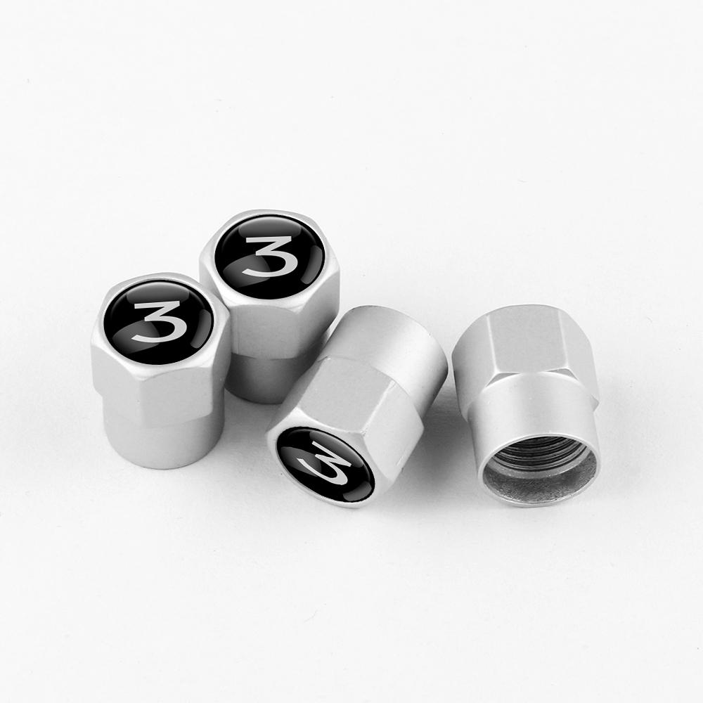 AAAIM1 4Pcs Car Wheel Tires Valve Stem Caps Badge Decoration For Tesla Model 3 Model Y Model S Model X Cybertruck Roadster SpaceX