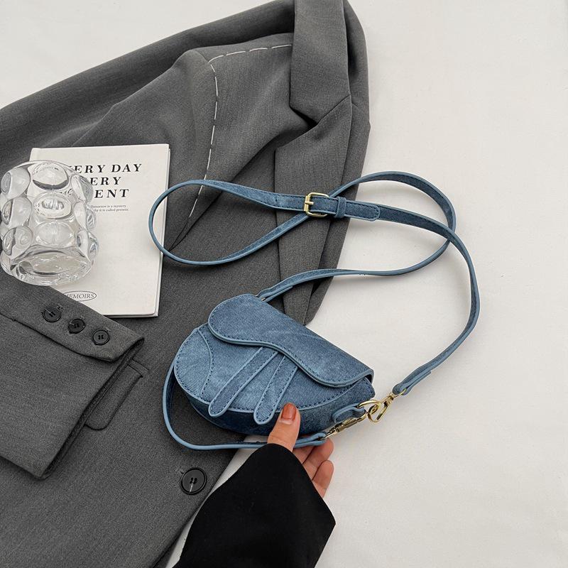 Мини сумка через плечо в ретро стиле: Европейский и американский стиль, дизайн помады с джинсовым принтом