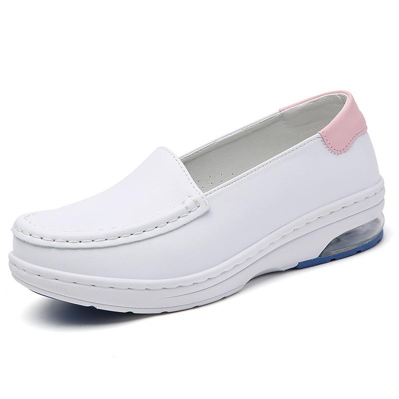 

Nurse shoes women s soft sole comfortable breathable non-slip slope heel not tired feet breathable comfortable fashion medical work white shoes 42 рожевий