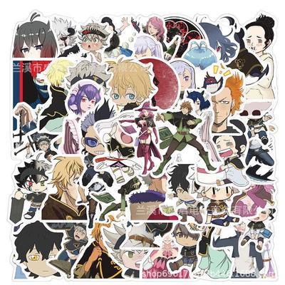 50 Cartoon Black Clover Graffiti Aufkleber für Laptops, Notizbücher, Trinkbecher - Dekorativ Wasserdichte Aufkleber