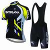 Strava Bicycles Cycling Jersey Set MTB Mens Cycling Maillot Summer Cycle T-Shirt Bib Shorts Suit Triathlon Mountain Bike Clothes