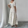 Women's Dress Casual Flowy Dresses square neckline Vocation Boho Beach Sundress