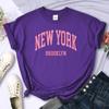 New York Brooklyn T-shirt femminile stampata Abbigliamento Vintage T-shirt traspiranti estive a maniche corte interamente matematiche Top casual da donna