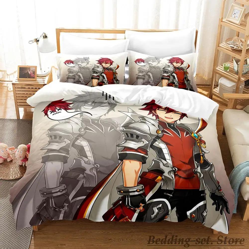 Coolt Spel Elsword Sängklädesset Enkelt Twin Full Queen King Size Sängset Vuxen Barn Sovrum Påslakan Set Anime sängkläder Säng