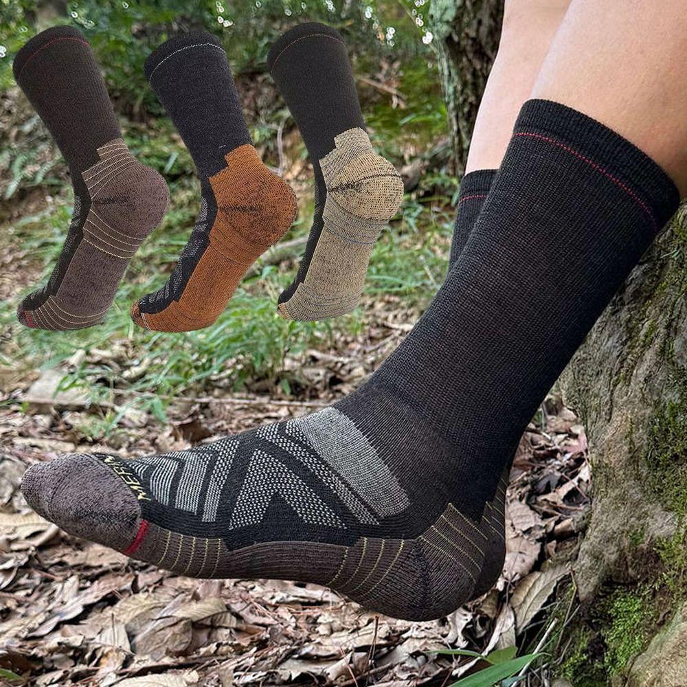 Fuzzy Merino Wool Socks Thickened Breathable Winter Warm Socks Mountaineering Outdoor Sports Socks For Men Women