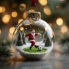 Bombka Szklana Stadion Świętego Mikołaja Ozdoba Wisząca na Choinkę z Motywem Sportowym Świąteczna Dekoracja Domu