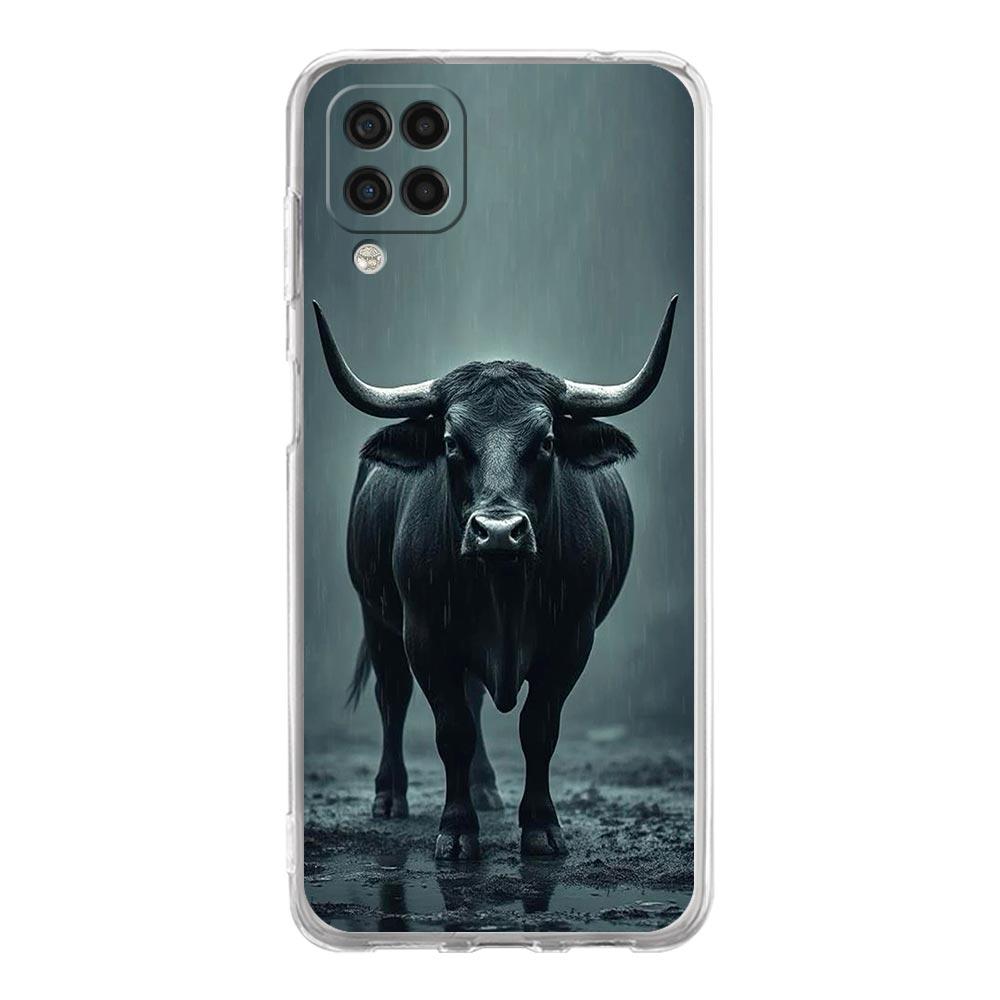 Mobilskal För Samsung Galaxy A13 A33 A35 A55 A73 A53 A23 A51 A71 A21S A72 A31 A41 A05s A03S A15 A25 5G Genomskinligt Skydd Tjurbjur Djur