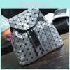 Premium Quality Geometric Lattice Sequins Backpack Large Fashionable Schoolbag