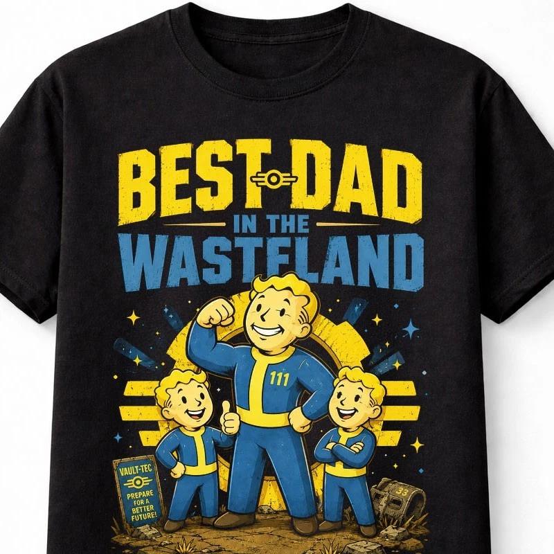 Best Dad In The Wasteland Fallout Gamer Fathers Day Vault Boy Unisex TShirt S