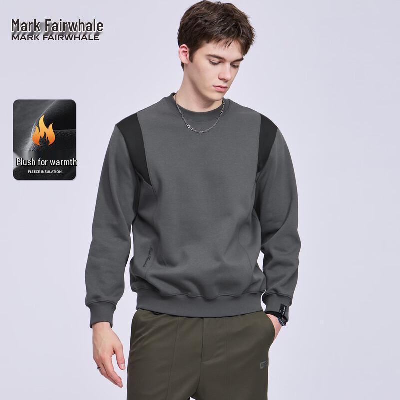 Men s Fleece-Lined Round Neck Long Sleeve Sweatshirt L