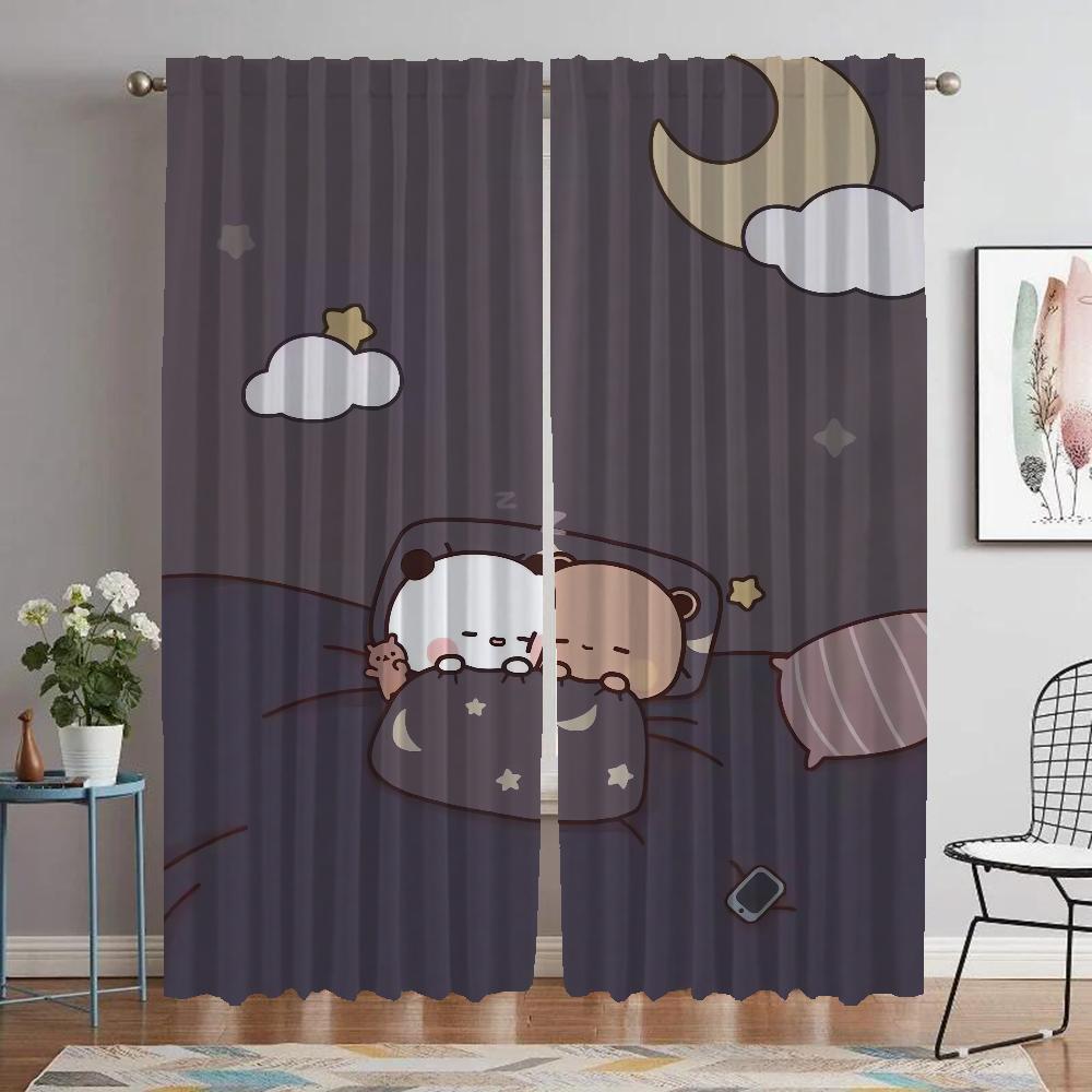 Bubu and Dudu Curtains for Living Room Curtain for Room 2 Panel Partition Home Interior Curtains Halloween Decoration Shades