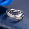 Two-tone X-shaped Zircon Copper Ring - European & American Style