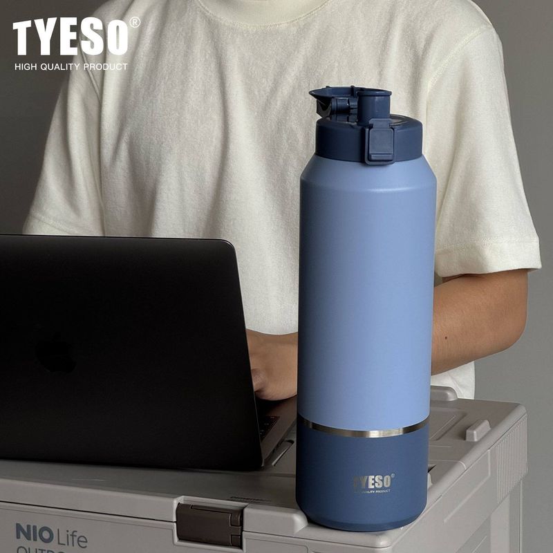Tyeso Taishuo Stainless Steel Portable Sports Water Bottle 2000ml Large Capacity Thermos Cup Outdoor Portable Direct Drinking Cup