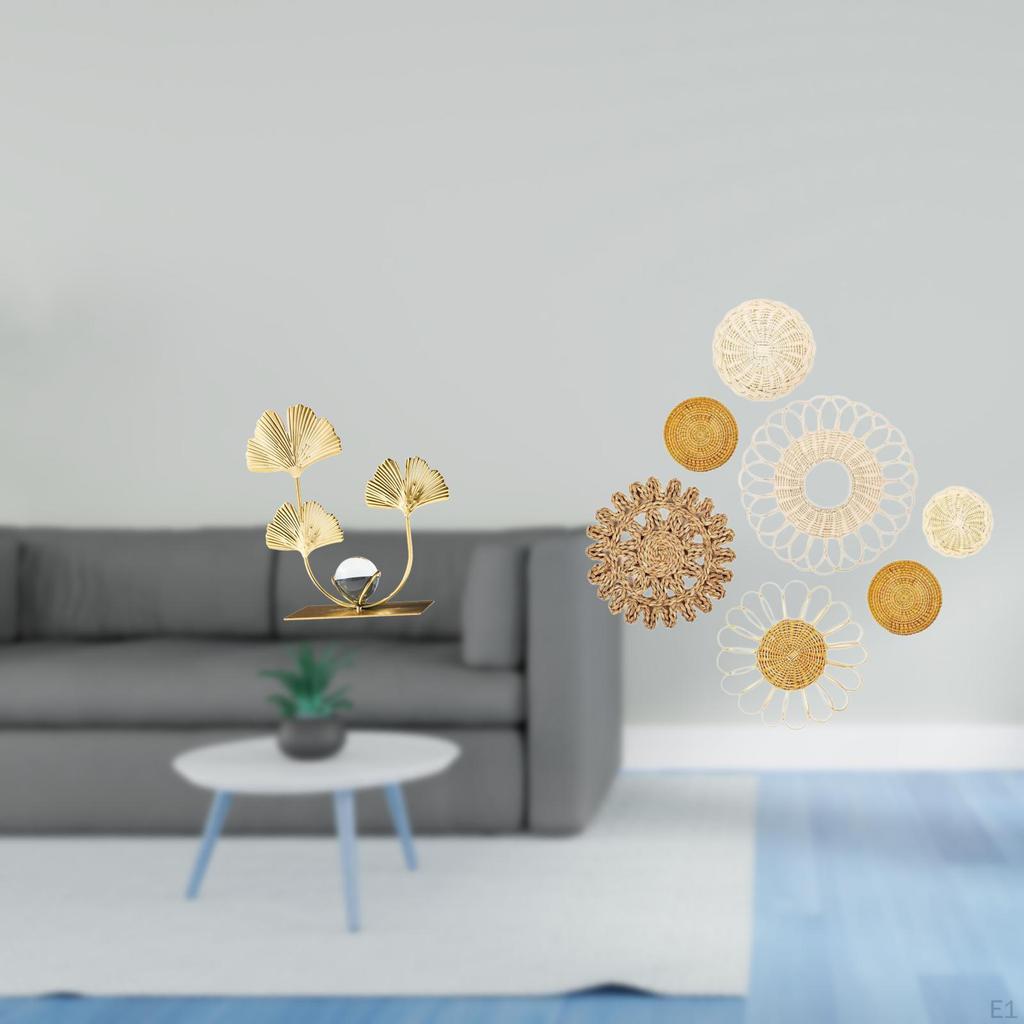 Holiday Decorative Sculpture Bookshelf Ornament Collectibles Unique Rattan Woven Wall Art Crafts for