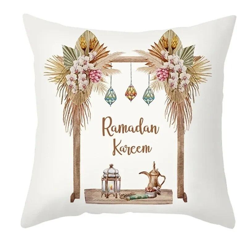 Eid Mubarak Pillowcase Moon Star Lantern Pillowcase Decoration