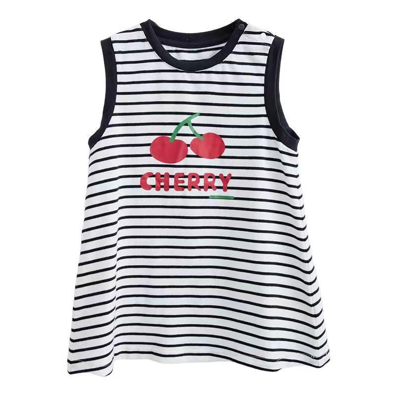 European & American Children's Sleeveless T-shirt Dresses 2026: New Casual Baby Pajama Dresses