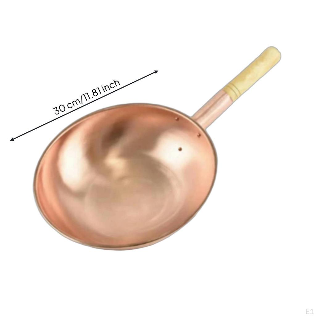 Copper Cooking Pot Uncoated Deep Wide Mouth Cookware