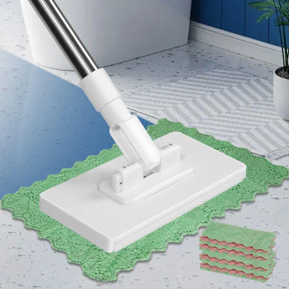 with 3 Reusable Cloths Dust Mops Clamping Automatic Mop Clip New Lazy Mop  Household
