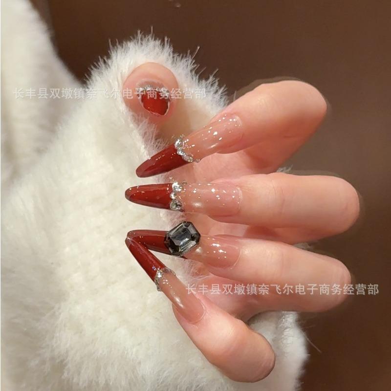 Cat's Eye Wearing Nail Pure Hand-made Nail Piece Fake Nail Wearing Nail Piece Advanced Sense Thin Dog Long