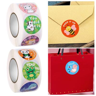 1 Rolle Aufkleber, wasserfest, ohne Rückstände, exquisite, tolle Klebrigkeit, DIY, auffällige, süße Cartoon-Tiere-Aufkleber für Studenten