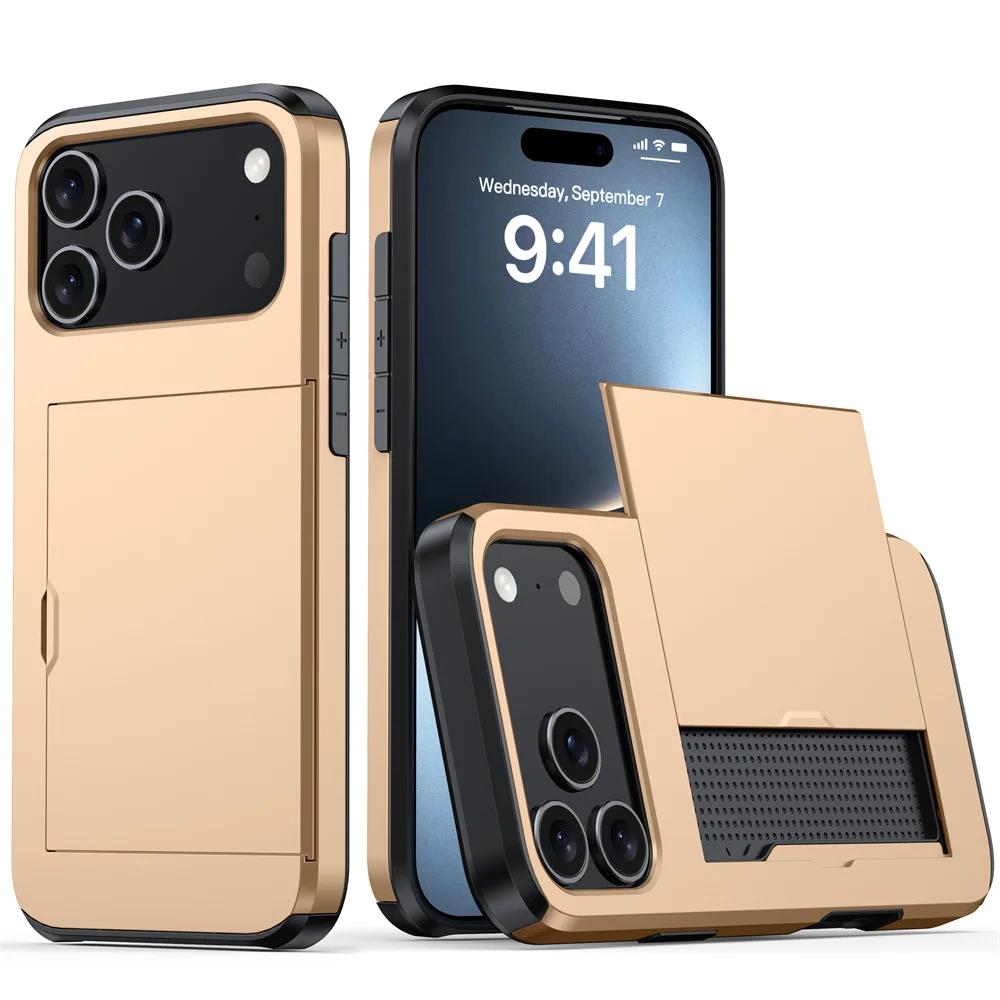Carcasă pentru IPhone 17 16 15 14 Plus 13 12 11 Pro Max 17Air 16e 13Mini 12Mini Cu Portofel Suport Carduri Husă Protectoare Rezistentă la Șocuri