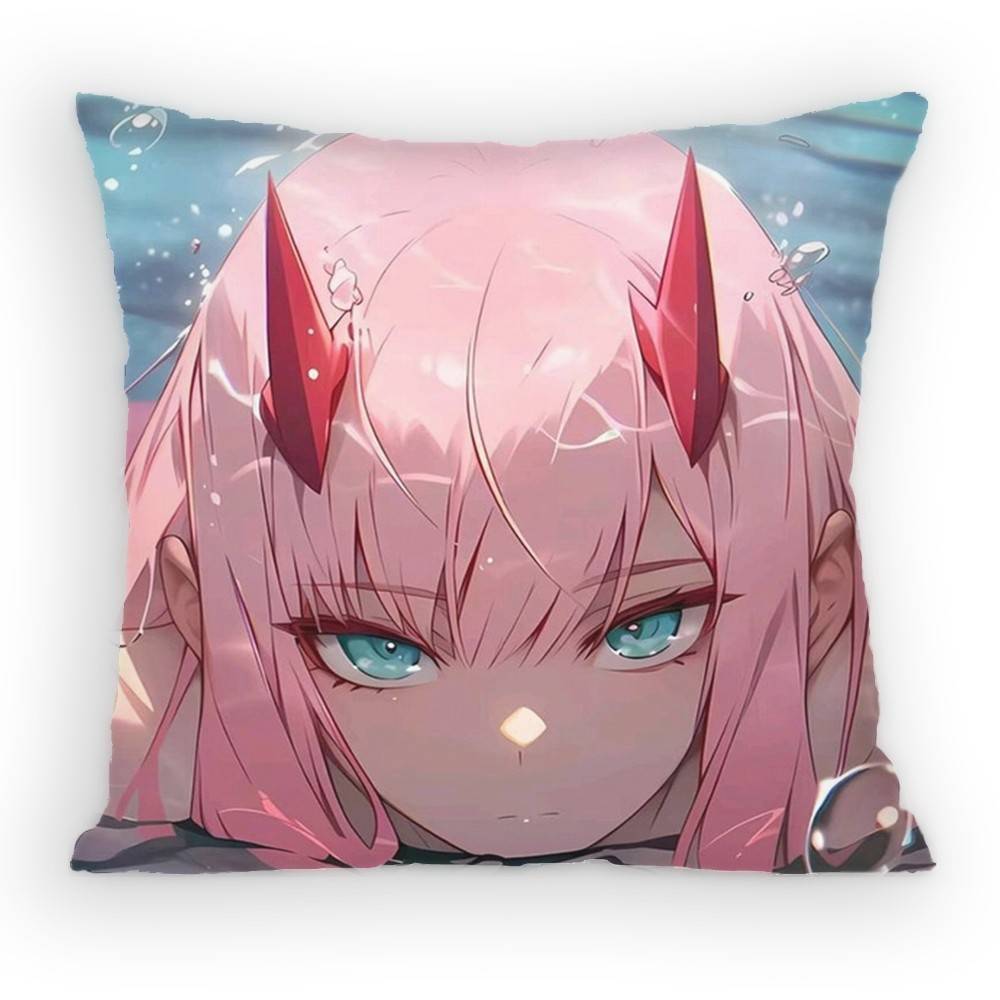 Darling In The Franxx Anime Girl Pillow Case Antidustmite Pillowcase Invisible zipper silky Sofa cushion cover for bedroom
