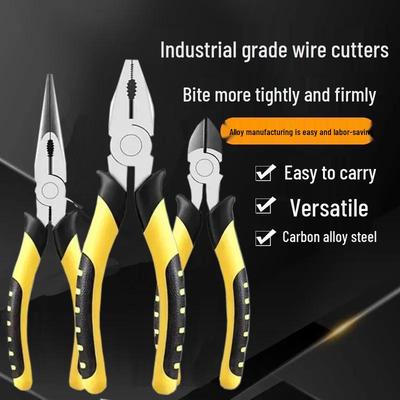 6palcové průmyslové štípací kleště a 8palcové kleště s jehlovými čelistmi - sada