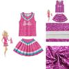 Barbie Film Fialové Polyesterové Vlákno Cosplay Šaty Pro Děti Velikosti)