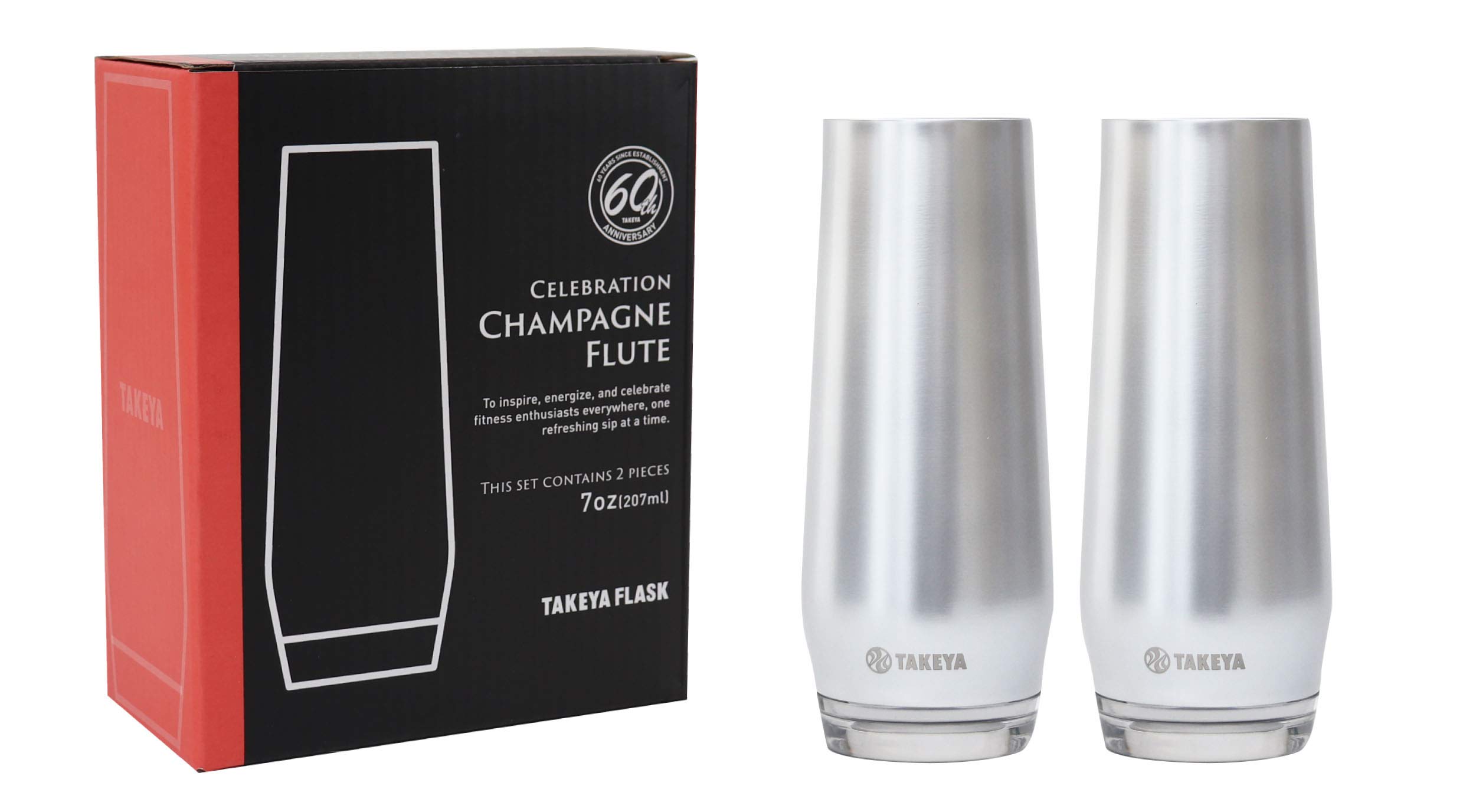 

Официальный набор Takeya из 2 вакуумных термостаканов из нержавеющей стали TAKEYA Шампань Нержавеющая сталь Сохраняет напитки TAKEYA Серебристо-белые стаканы, 207 мл, в коробке, с двойными стенками,