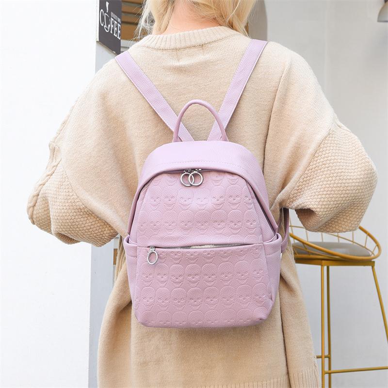 Women's Backpack Woven Pattern Backpack Large Capacity PU Schoolbag