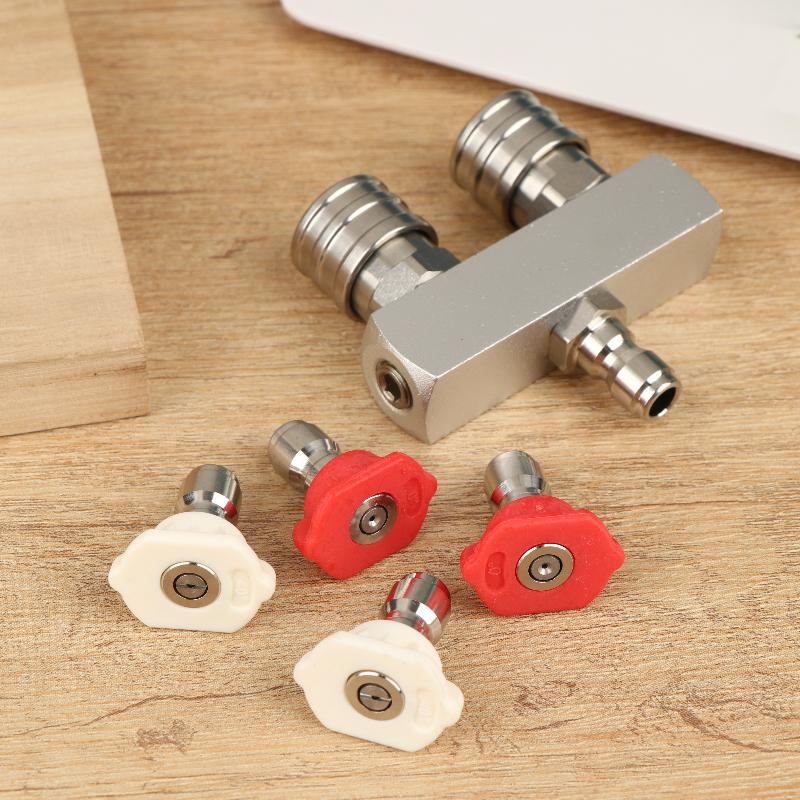Pressure Washer Tips 2-In-1 Power Washer Nozzle Tip And 4Pcs Power Washing Spray Nozzles(25, 40 Degree) 1/4 Inch Quick Connect