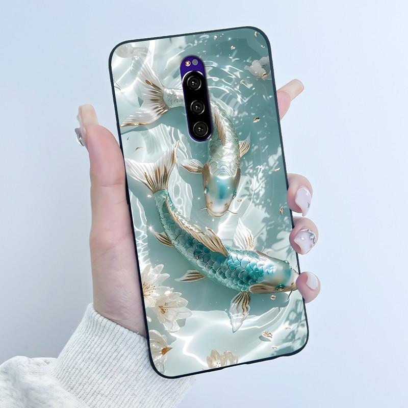 For Sony Xperia 1 Casing Luxury Cute Love Rabbit Funny Black TPU Soft Silicone Protective Back Cover For Sony Xperia1 Phone Case