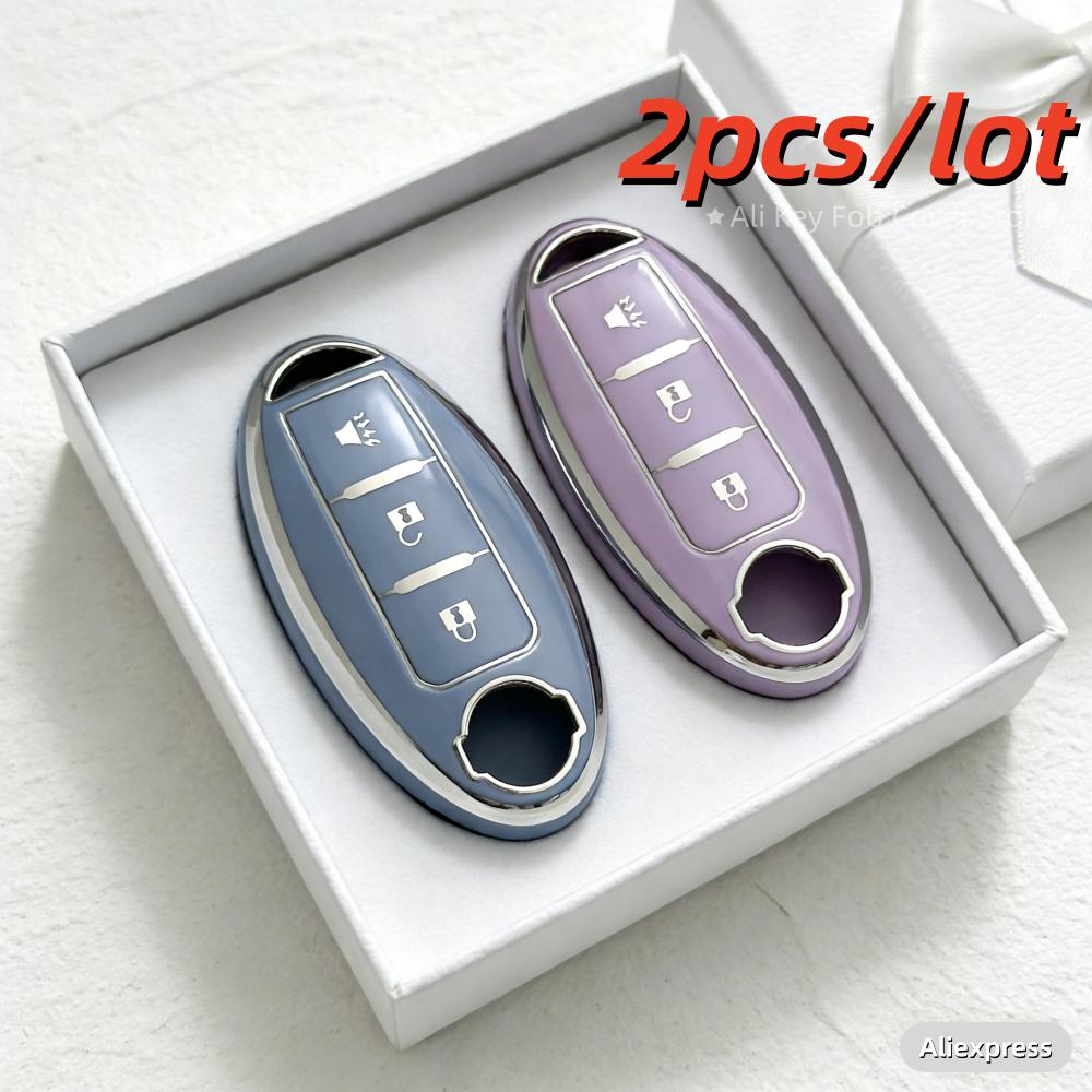 

2Pcs Car Key Case Covers For Nissan Qashqai X-Trail T32 T31 Juke J10 J11 Kicks Tiida Pathfinder Note For Infiniti