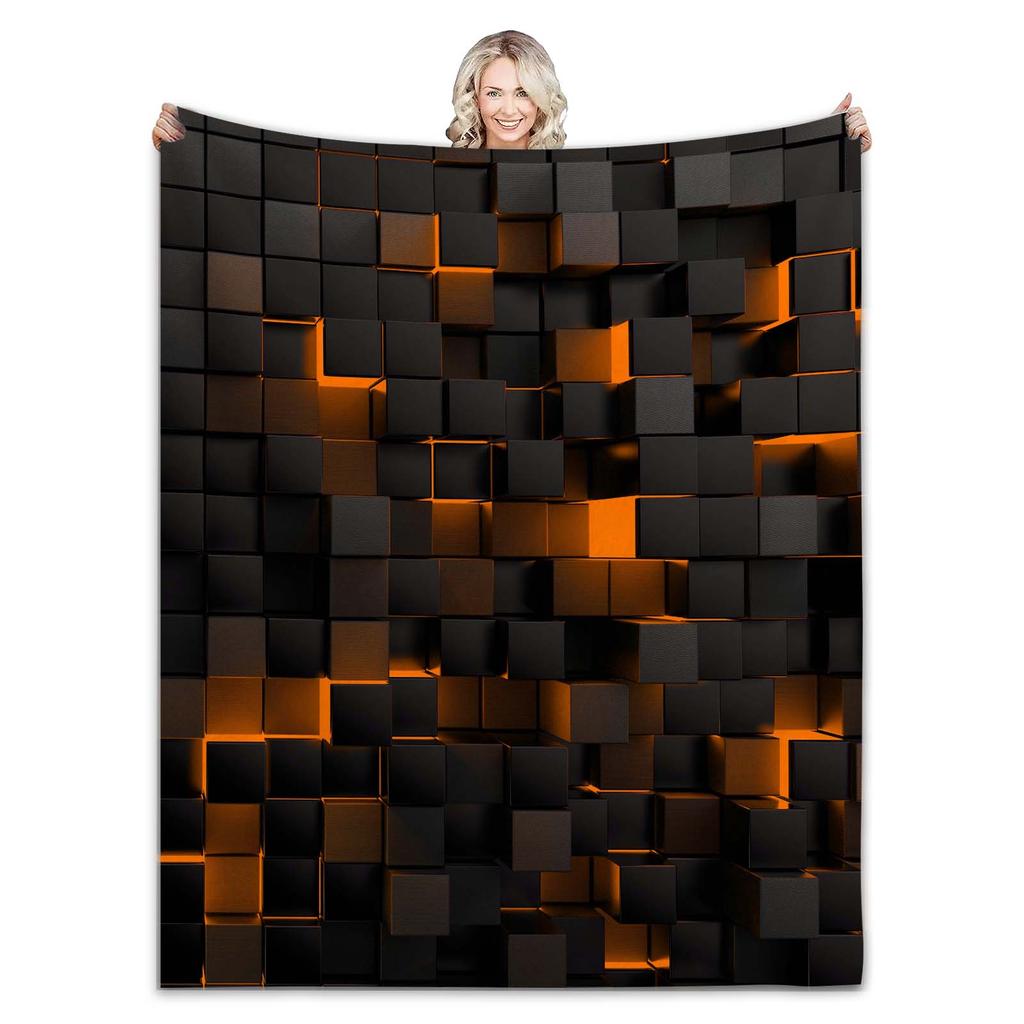 1pcs Soft & Breathable Fashion Blanket For Sofa - Comfortable Plaid Print Blanket with Deep Pocket, Hypoallergenic, Easy Care