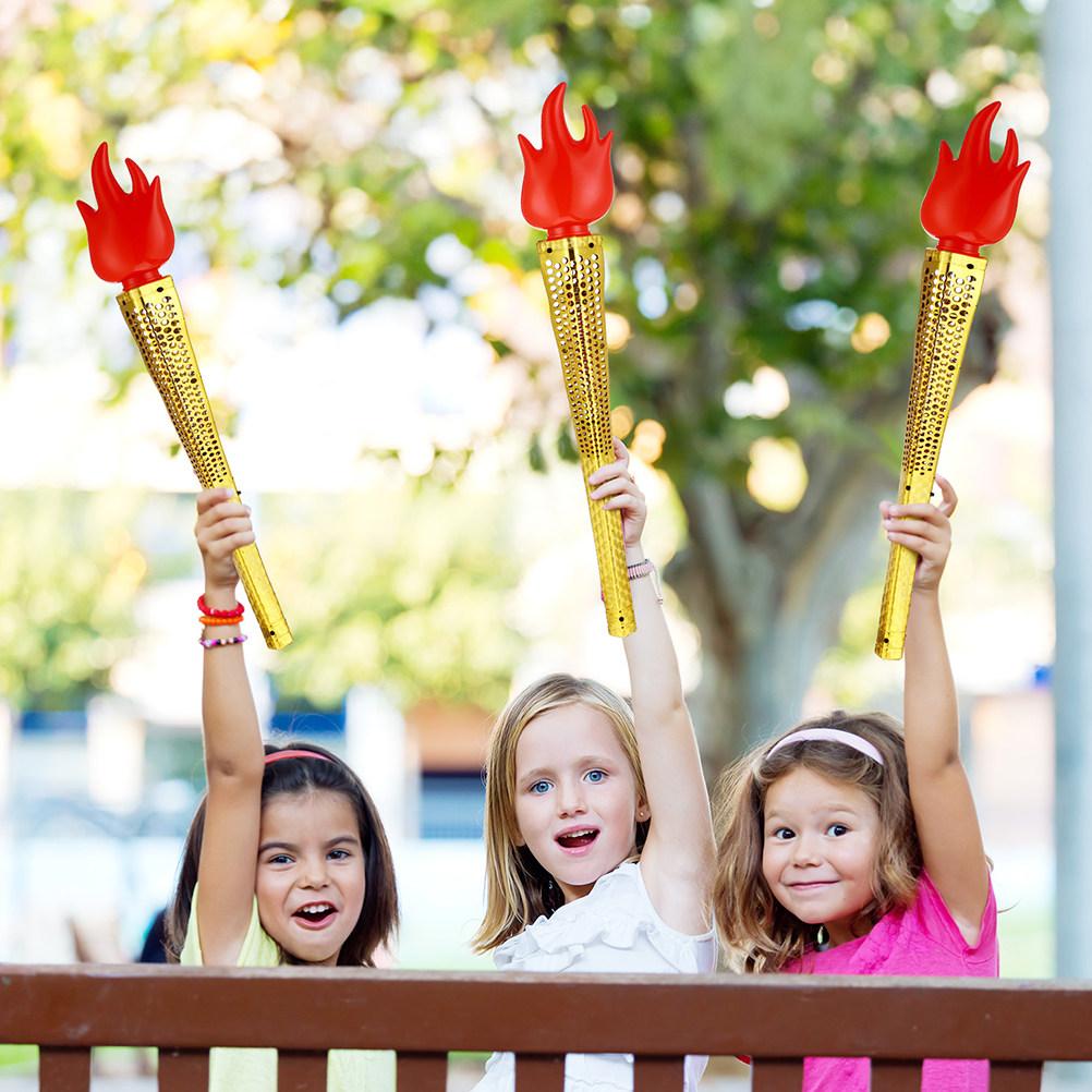 4Pcs Artificial Torch Props Handheld Portable Lightweight Fun Cheering Cosplay Photo Props Stage Performance Party Supplies