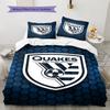 San Jose Earthquakes Pattern Bedding Set Quilt Cover Pillowcase Home Decor Gift (1 * Duvet Cover + 2 * Pillowcase, Without Core)