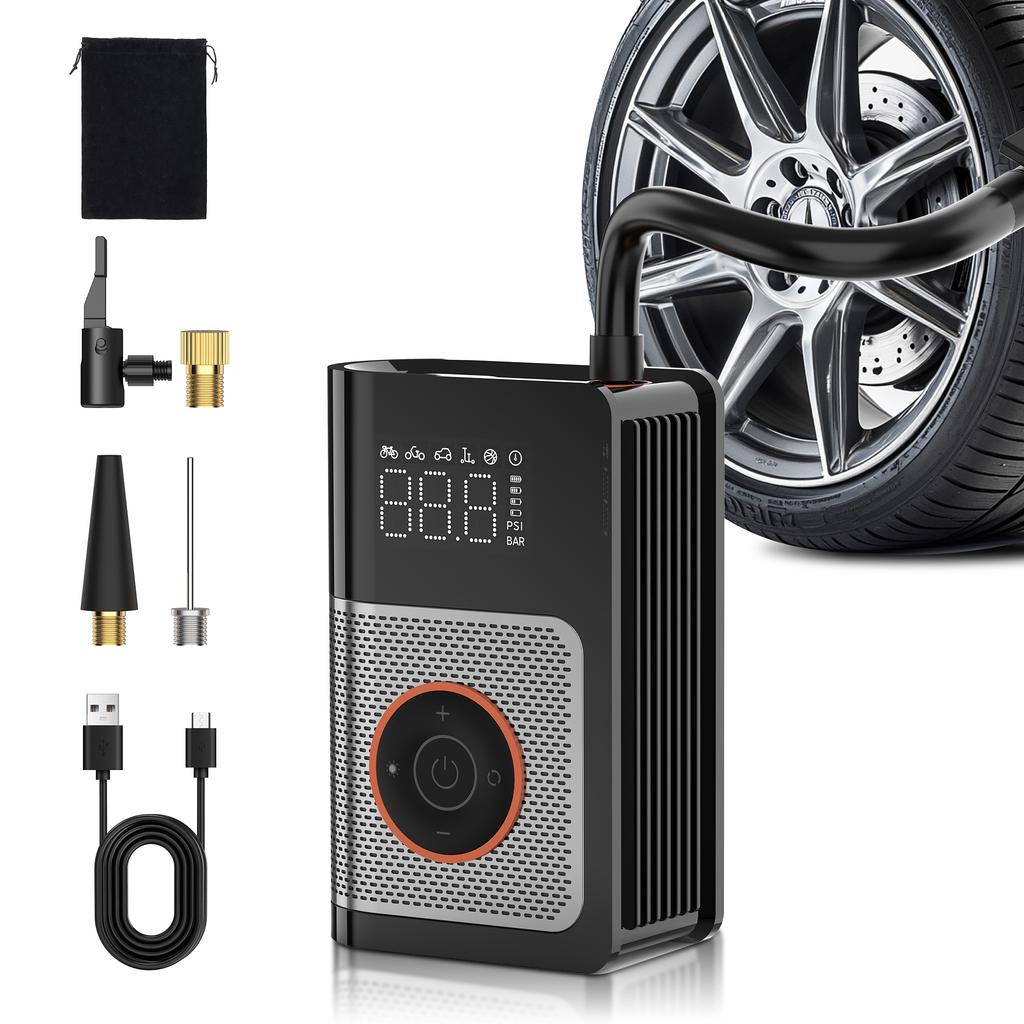 Portable Car Air Pump Electric Tire Inflator Intelligent Digital Display Tire Inflator For Car Motorcycle Bicycle Air Compressor