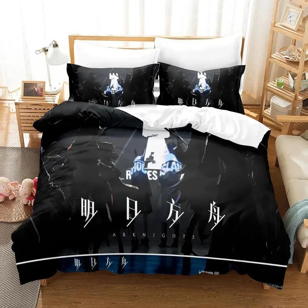 3D Print Anime Game Arknights Bedding Set Duvet Cover Bed Set Quilt Cover Pillowcase Comforter king Queen Size Boys Adult