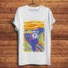 Kawaii Schrei Edvard Munch Der SchreiLustiges Künstlerisches T-ShirtKurzarm Weißes Lässiges T-ShirtUnisex TeeAtmungsaktiver Druck kein Riss