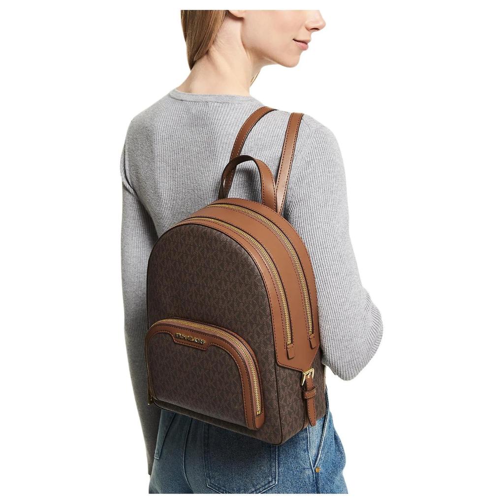 MICHAEL KORS Jaycee Coated Canvas Backpack Women's Brown (Unisex) Backpacks 35S2G8TB2B 200
