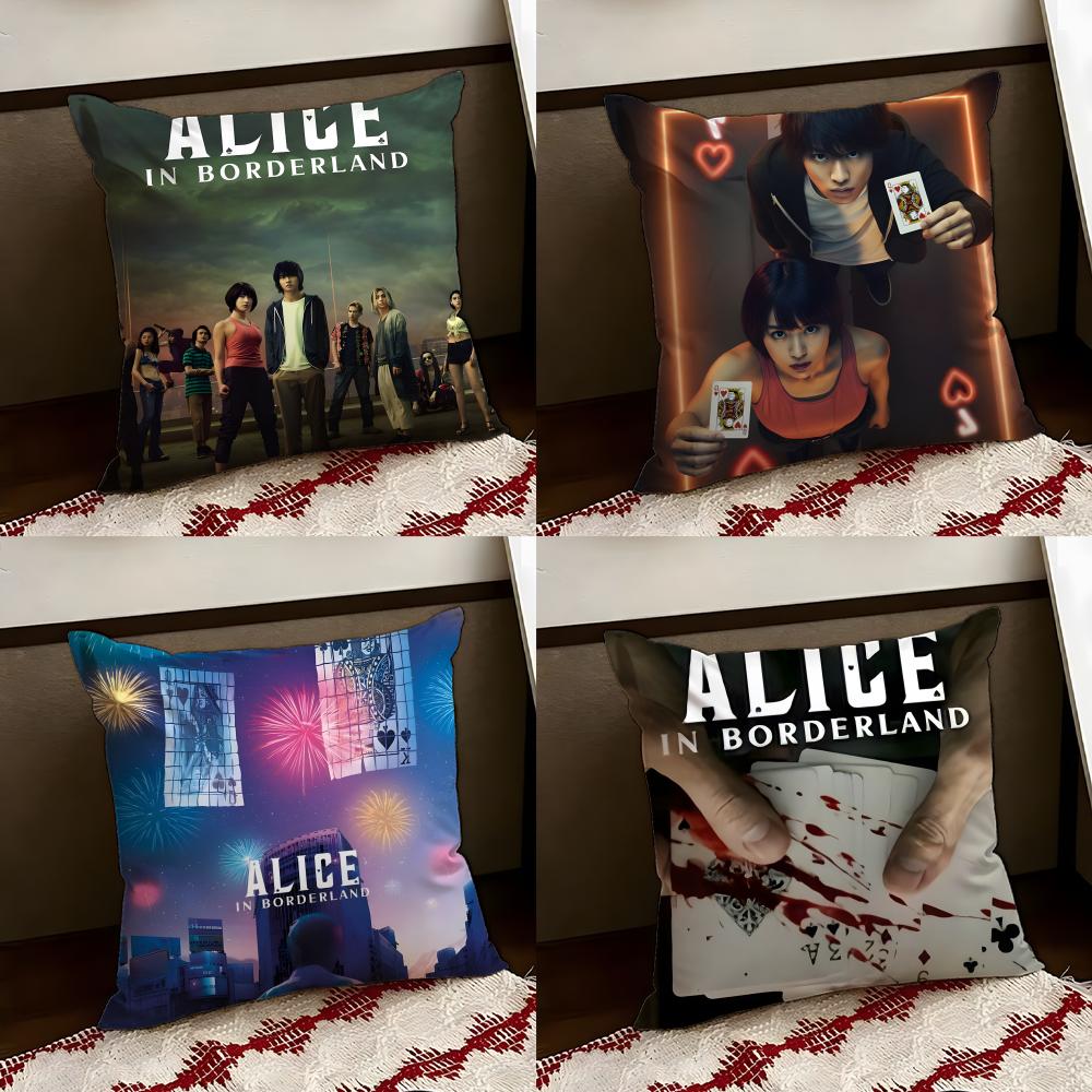 TV AAlice in BBorderland Cushion Cover Reversible Soft Durable Pillow Cover Home Car MultiScene Use for Daily Comfort